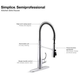 Simplice 1.5 GPM Single Hole Pre-Rinse Pull Down Kitchen Faucet - Includes Escutcheon - mxkdf4eqirwsxxbxonzo@2x.jpg