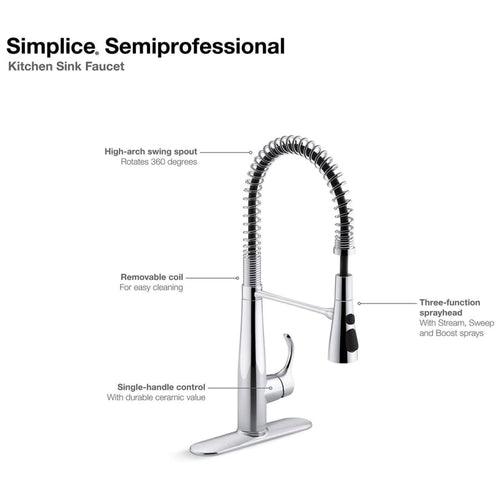 Simplice 1.5 GPM Single Hole Pre-Rinse Pull Down Kitchen Faucet - Includes Escutcheon - mxkdf4eqirwsxxbxonzo_x500.jpg