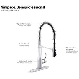 Simplice 1.5 GPM Single Hole Pre-Rinse Pull Down Kitchen Faucet - Includes Escutcheon - mxkdf4eqirwsxxbxonzo_x500.jpg