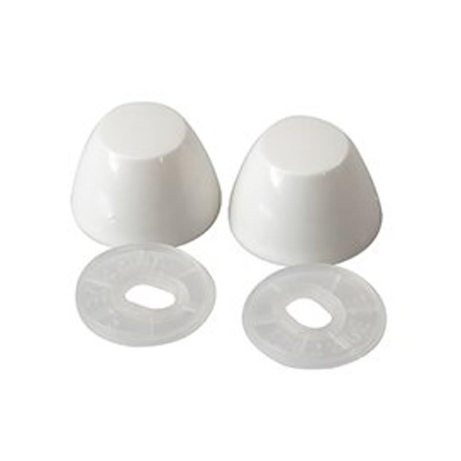 Closet Bolt Cover Cap With Round Washer, Polypropylene, White