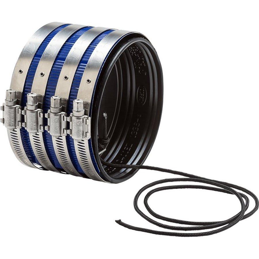 Shielded Transition Coupling, 2 in, Rubber/Stainless Steel