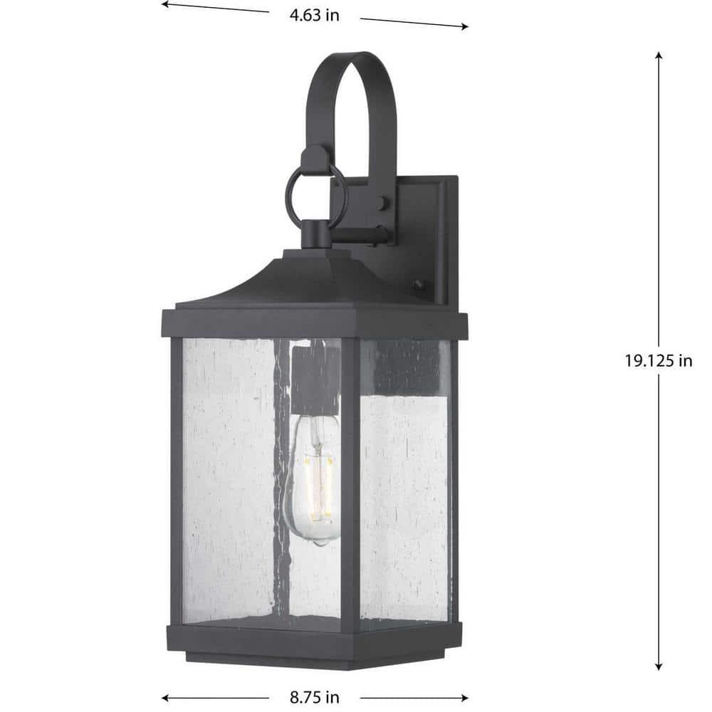 Park Court 19 in. 1-Light Textured Black Traditional Outdoor Wall Lantern with Clear Seeded Glass - n8zu8tsalxmal2gph7k2@2x.jpg