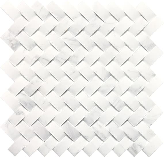 Stone a la Mod Contempo White Basketweave 1 1/2X3/4 Honed