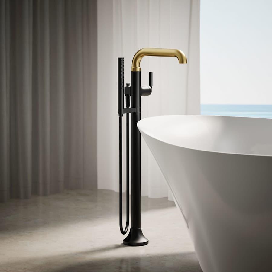 Tone Floor Mounted Tub Filler with Built-In Diverter - Includes Hand Shower - nbgsu6ckvbkas1s8x3me@2x.jpg