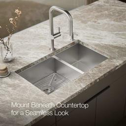 Vault 33" Double Basin Top-Mount/Under-Mount 18-Gauge Stainless Steel Kitchen Sink with SilentShield - ncketentm4mmqor7q1do@2x.jpg