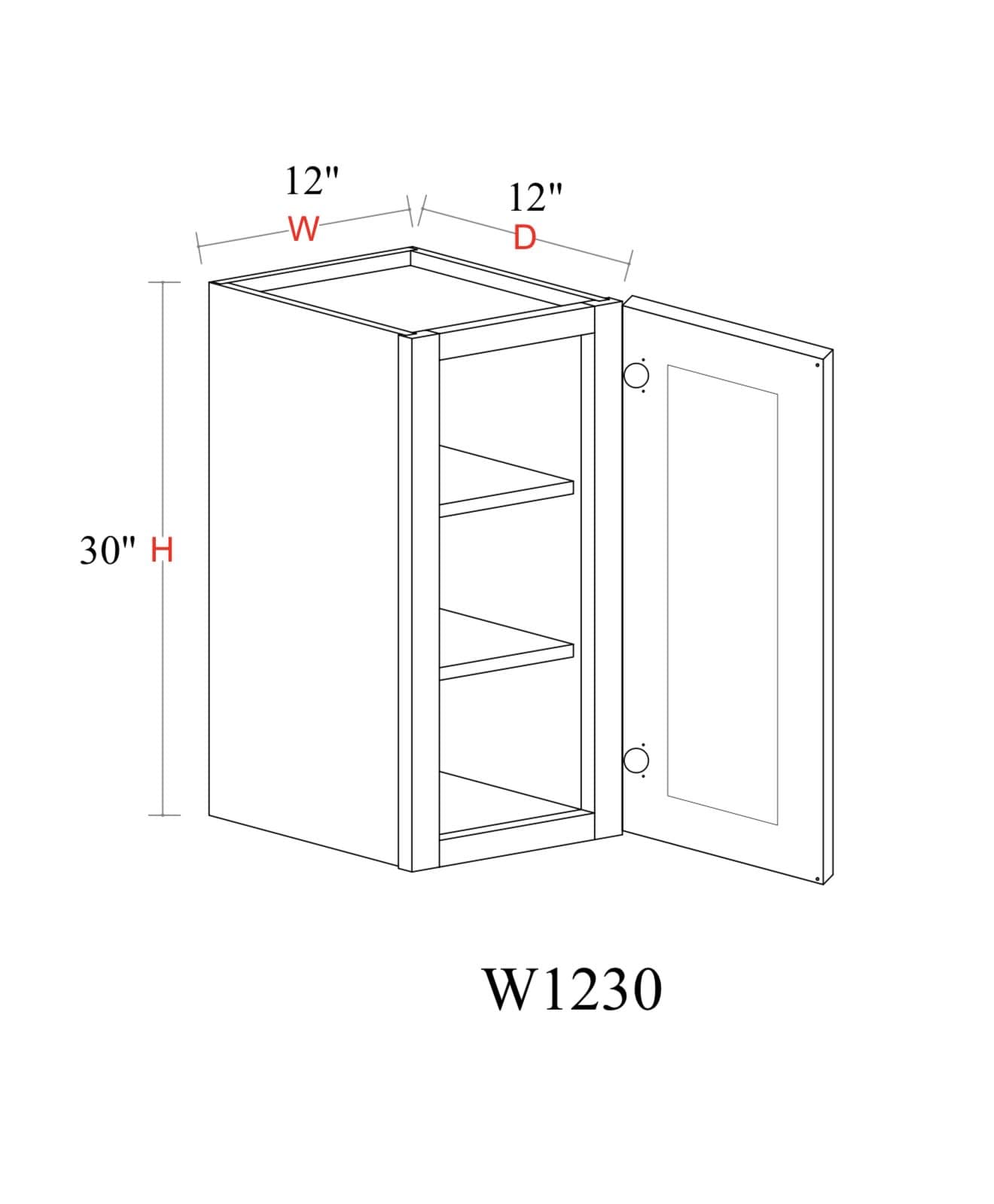 Wall Cabinet - 12"W x 30"H x 12"D