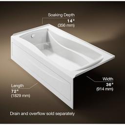 Mariposa Collection 72" Three Wall Alcove Soaking Bath Tub with Left Hand Drain, Apron Front and Integral Tile Flange - ndujwcrrtlyikjikihmc@2x.jpg
