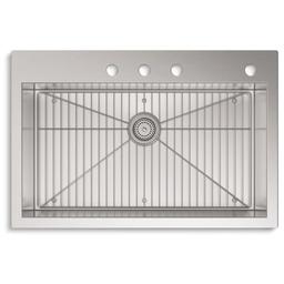 Vault 33" Single Basin Drop-In / Under-Mount 18-Gauge Stainless Steel Kitchen Sink with SilentShield - Basin Rack Included - nhhqchnwwygmvcmc1fpg@2x.jpg
