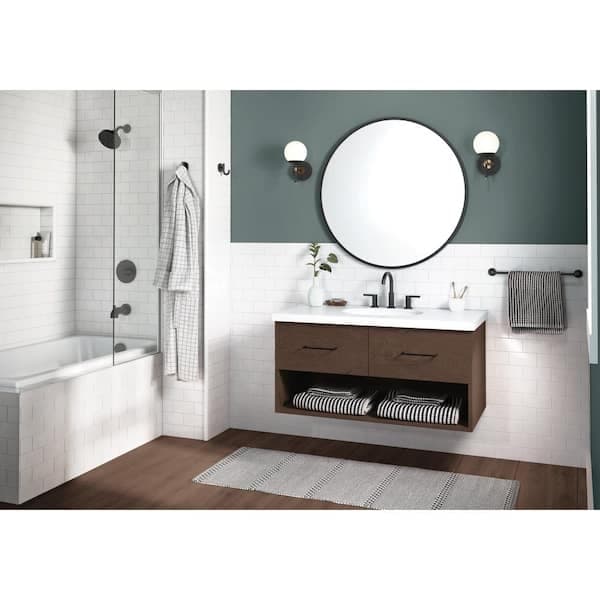 Delta Nicoli 5-Spray Tub and Shower Faucet with J-Spout 8 in. Widespread Double Handle Bathroom Faucet in Matte Black FVS2-NI0202-BL - nhrt2jcrkg50u8lwuvne@2x.jpg