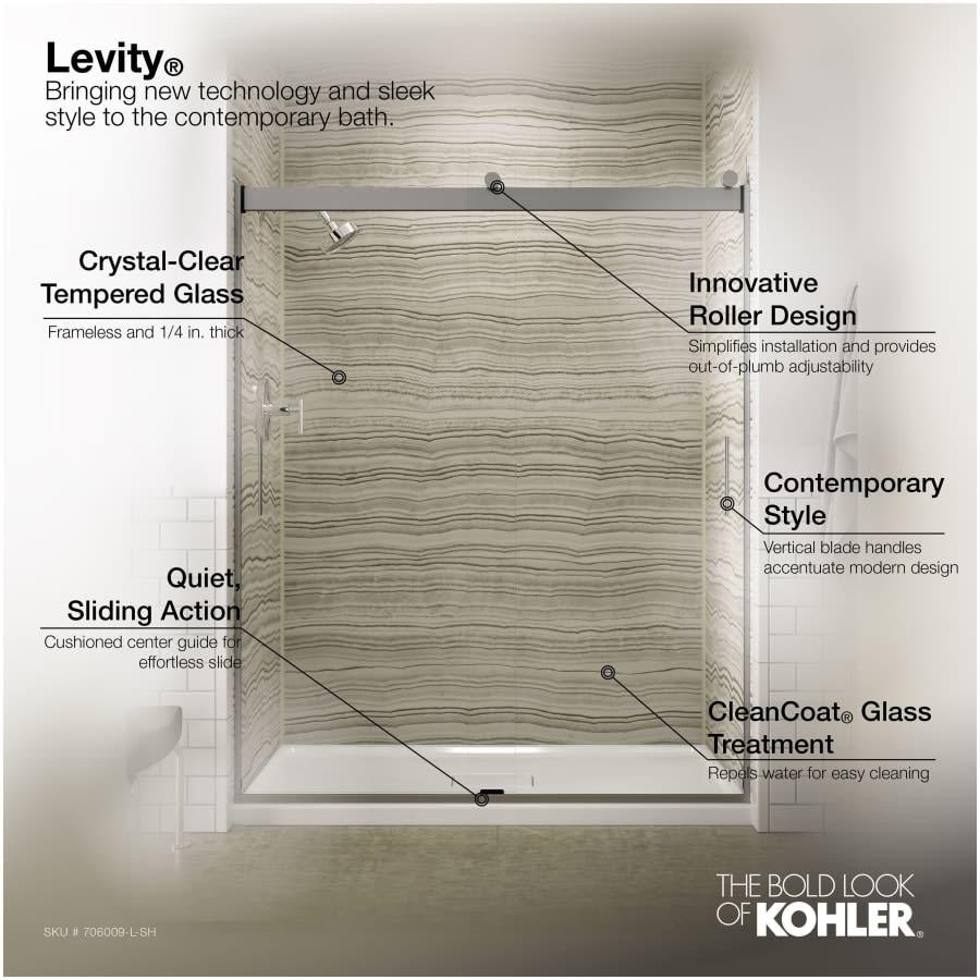 Levity 74" High x 59-5/8" Wide Bypass Semi Frameless Shower Door with Clear Glass - nhyvrsbovtsyo6ixrkot@2x.jpg