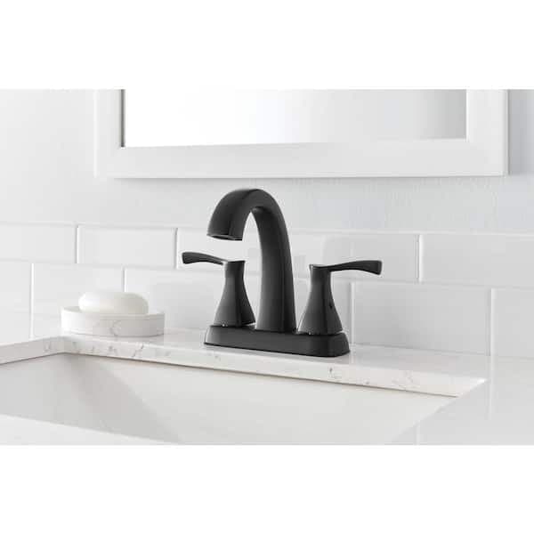 Glacier Bay Calandine 4 in. Centerset 2-Handle Bathroom Faucet with Drain Kit Included in Matte Black HDQF51A1153BL - nizputku8xuz0nxzjc3q@2x.jpg