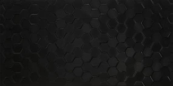 Multitude Domino Black Rectangle, Hex 12X24 Textured