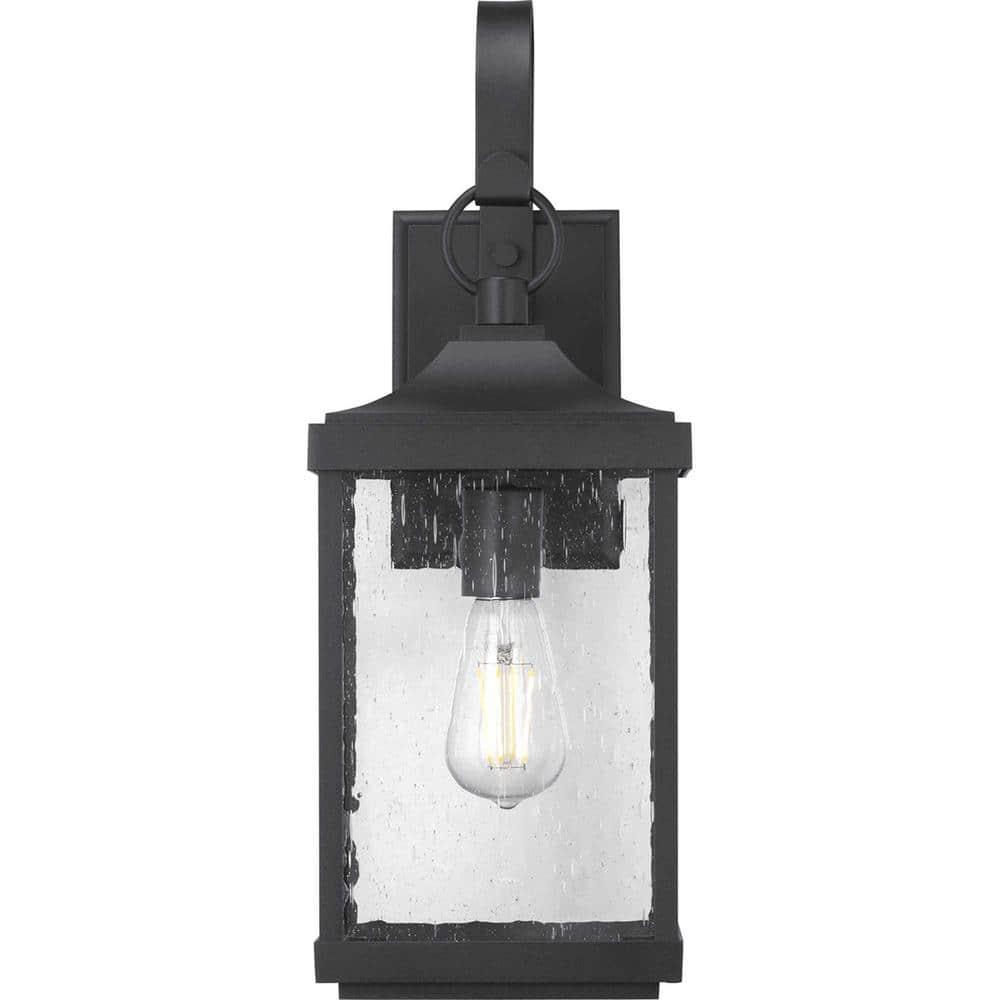 Park Court 19 in. 1-Light Textured Black Traditional Outdoor Wall Lantern with Clear Seeded Glass - nlutezjbfzyl5qrk6kdn@2x.jpg