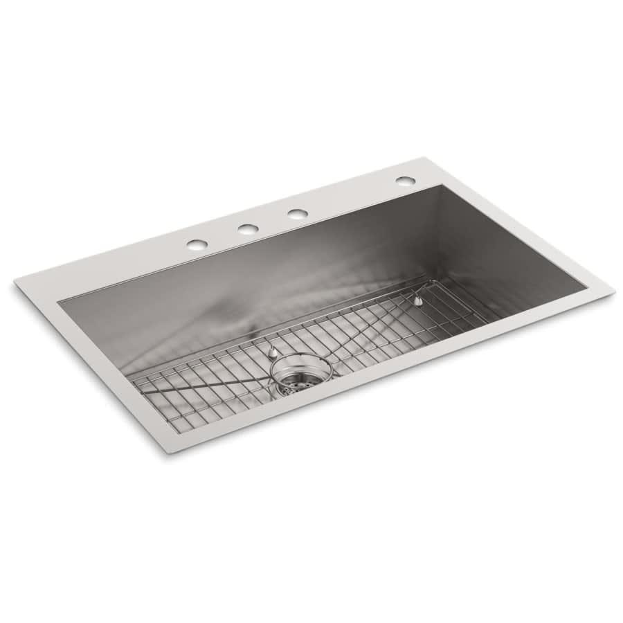 Vault 33" Single Basin Drop-In / Under-Mount 18-Gauge Stainless Steel Kitchen Sink with SilentShield - Basin Rack Included - nmsdupymrkrnhbadvptq@2x.jpg