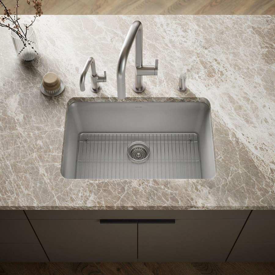 Cairn 27-1/2" Undermount Single Bowl Neoroc Granite Composite Kitchen Sink with Bottom Sink Rack - nrj0vetbnseysn7hlnnz@2x.jpg