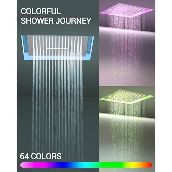 YAWWALK Thermostatic 15-Spray 16 in. Ceiling Mount Square LED Mood Lighting Shower System with Valve in Brushed Nickel CR1-S027-16NI-1 - nszqgrj9pplvalzlnisa@2x.jpg