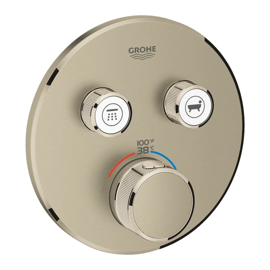 Grohtherm Dual Function Thermostatic Valve Trim Only with Triple Knob Handles and Volume Control - Less Rough In - nxydfe9zevgntr2fswzc@2x.jpg