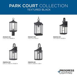 Park Court 1-Light Textured Black Traditional Outdoor Post Lantern with Clear Seeded Glass - nypfn4kabizg5sytmwhn@2x.jpg