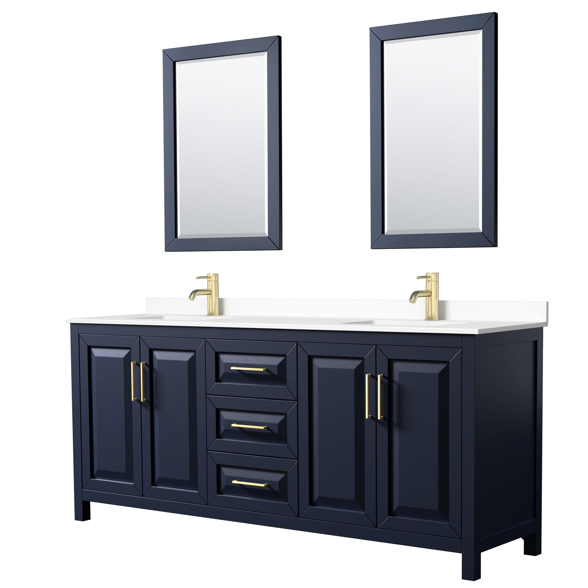 Daria Double Bathroom Vanity - 80W x 35.75H x 22D