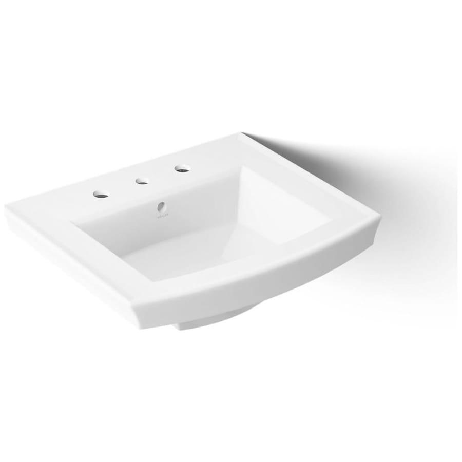 Archer 24" Pedestal Bathroom Sink with 3 Holes Drilled and Overflow