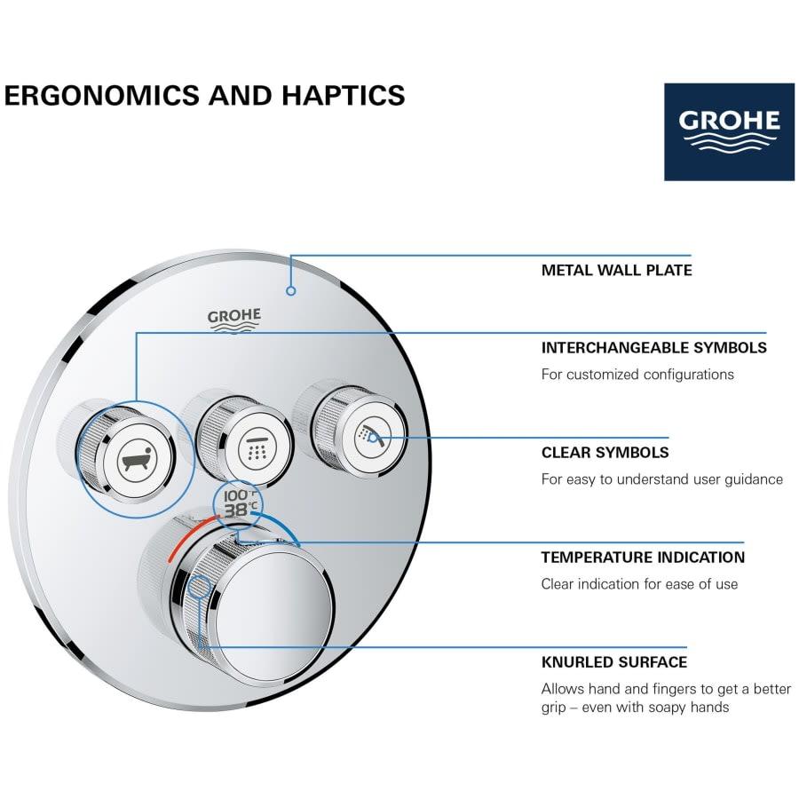 Grohtherm Triple Function Thermostatic Valve Trim Only with Triple Knob Handles and Volume Control - Less Rough In - o3hryielgxaaeien5ypr@2x.jpg