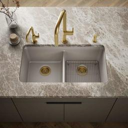 Cairn 33-1/2" Undermount Double Equal Bowl Neoroc Granite Composite Kitchen Sink with Right Sink Rack Included - o4mxf1xfz6ql5lewawlt@2x.jpg