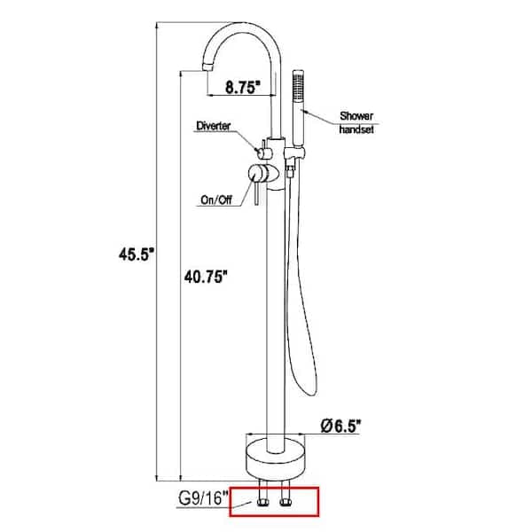 AKDY 1-Handle Freestanding Floor Mount Tub Faucet Bathtub Filler with Hand Shower in Matte Black TF0042 - odxc73pucicn4uw48eni@2x.jpg