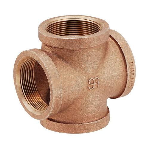 Cross, 1/4 in, FNPT, Lead Free Brass, Rough Brass - oequdg3nr3mdgo3btufg_x500.jpg