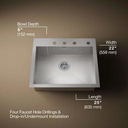 Vault 25" Single Basin Top-Mount/Under-Mount 18-Gauge Stainless Steel Kitchen Sink with SilentShield - oge6ztvdoax5kg3v9qaf@2x.jpg