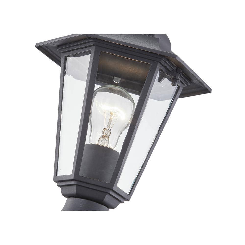 1-light Textured Black Outdoor Post Light with Clear Glass - ogult8yxsujji0tvink5@2x.jpg