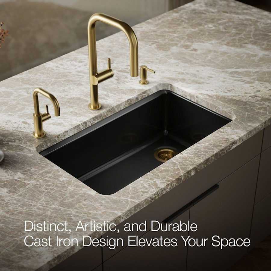 Riverby 33" Undermount Single Basin Enameled Cast Iron Workstation Kitchen Sink with Utility Rack, Sink Rack and Colander, and Intregral Cutting Board - ohidpffsozihjwuxmvqr@2x.jpg