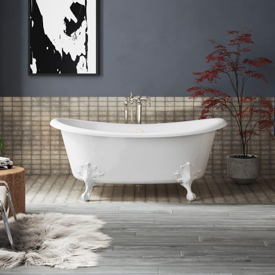 Artifacts 67" Free Standing Cast Iron Soaking Tub with Center Drain and Overflow - Claw Feet Sold Separately - ole5hz6q78ezqlbcc3on@2x.jpg