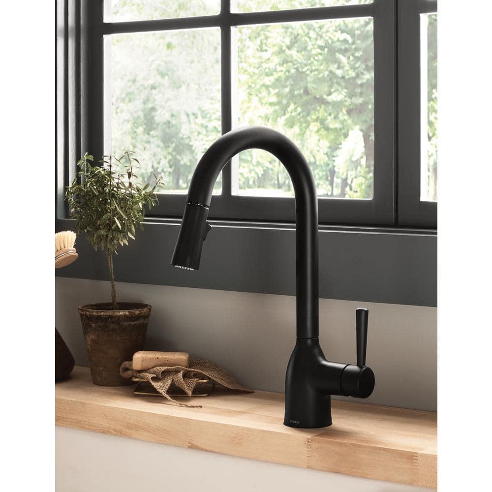 Adler Single-Handle Pull-Down Sprayer Kitchen Faucet with Reflex and Power Clean in Matte Black - ommptbbzq17k585uvs4z@2x.jpg