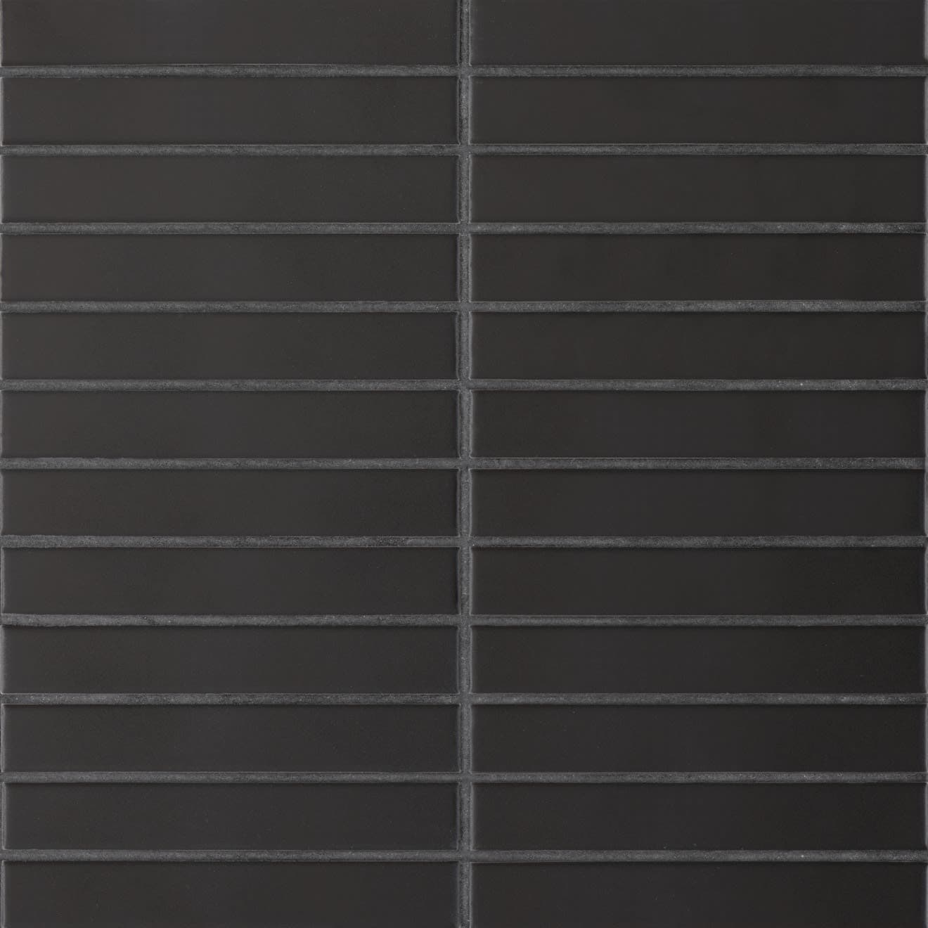 Le Cafe Black 1x6 Straight Stack Mosaic Matte