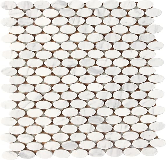 Stone a la Mod Contempo White Oval, Straight Edge 1 1/2X3/4 Polished