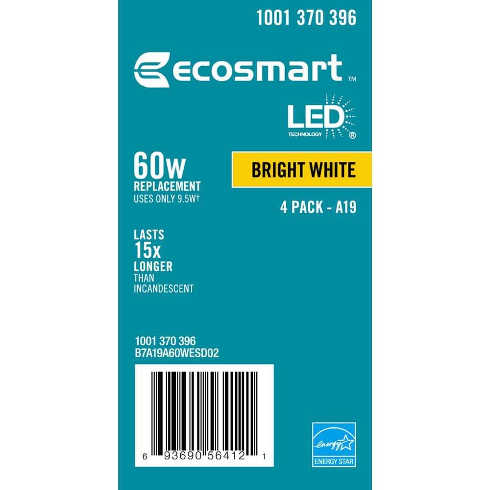 EcoSmart 60-Watt Equivalent A19 Dimmable Energy Star LED Light Bulb in Bright White (8-Pack) - ornnnlodpicxpmmbcrye@2x.jpg