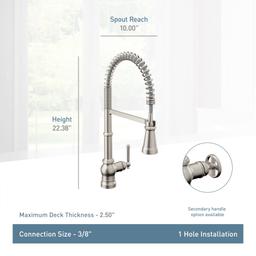 Paterson 1.5 GPM Single Hole Pre-Rinse Pull Down Kitchen Faucet with Power Boost - ouilq6yxscqzgbazn9ry@2x.jpg