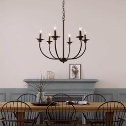 Black Farmhouse Candle Chandelier Light Luraca 6-Light Modern Traditional Chandelier Kitchen Island Pendant Lighting - p0arskalf4nlumh3veva@2x.jpg