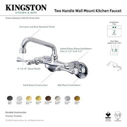 Kitchen Faucet, Wall Mount, ADA, 2 Lever Handle, 2-Hole, Polished Chrome - p2urqmzy7imsb5bmfj5s@2x.jpg