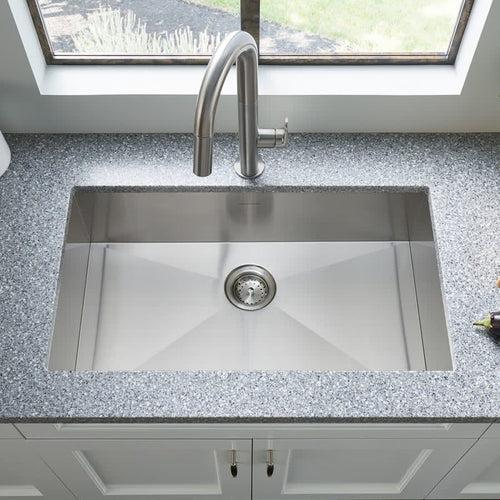 Edgewater 33" Single Basin Stainless Steel Kitchen Sink for Drop In or Undermount Installations with Single Faucet Hole - Drain Included - p8widiwxz3zz4u0dkxwy_x500.jpg