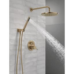 Delta Modern Gold 1-Spray Raincan Wall Mount Fixed and Handheld Shower Head 1.75 GPM in Champagne Bronze 342702-CZ - p9oucbi1o7ypvupm50my@2x.jpg