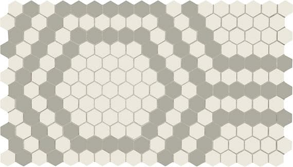 Unglazed Mosaics Ice White/Light Smoke Hex Hexagon 1X1 Matte