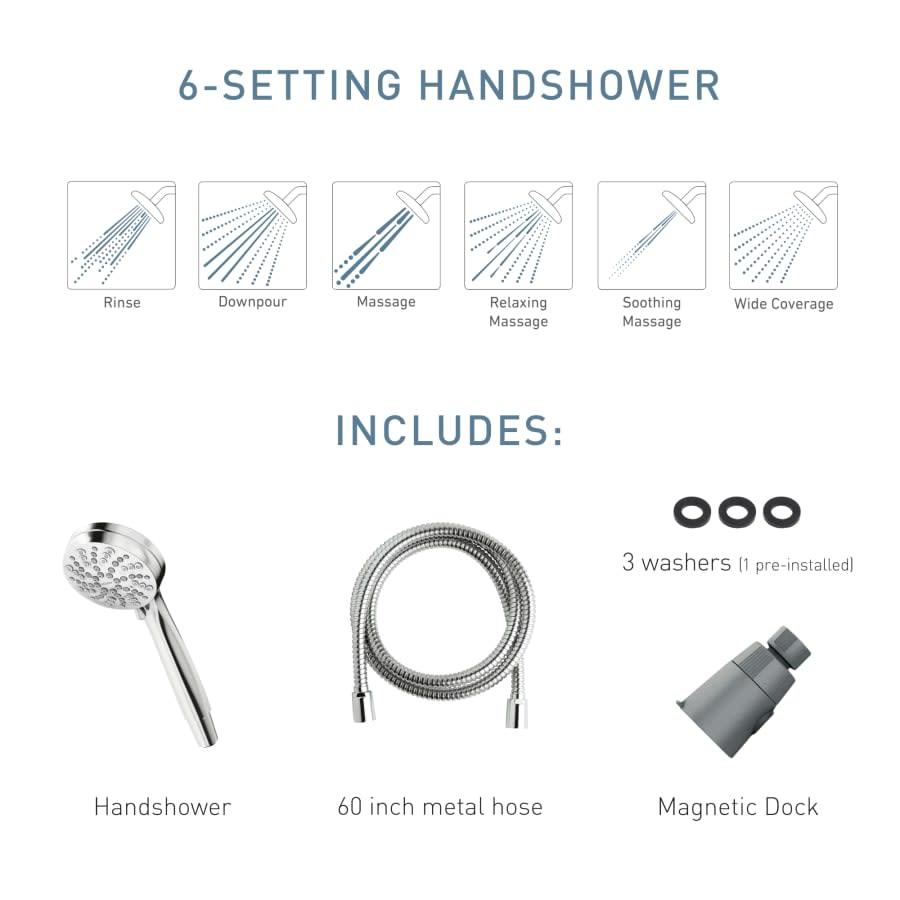 Engage 6-Function 1.75 GPM Hand Shower with Magnetix Technology - Includes Hose and Holding Bracket - pahfjjjyhrvgsyntezen@2x.jpg
