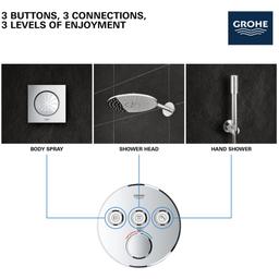 Grohtherm Triple Function Thermostatic Valve Trim Only with Triple Knob Handles and Volume Control - Less Rough In - pkcsymu1kd7ttcqi9ydj@2x.jpg