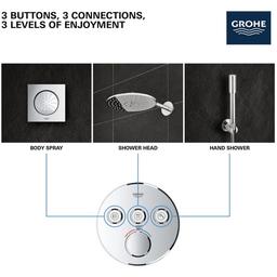 Grohtherm Triple Function Thermostatic Valve Trim Only with Triple Knob Handles and Volume Control - Less Rough In - pkcsymu1kd7ttcqi9ydj_x500.jpg