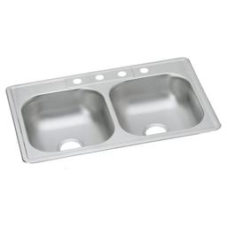 Dayton® Double Bowl Kitchen Sink, Top Mount, ADA, 33 x 22 in, 6-3/8 in Bowl Depth, 4-Hole, 22 ga Satin Steel, Stainless - plhqyefmck5xmo7x7uro@2x.jpg