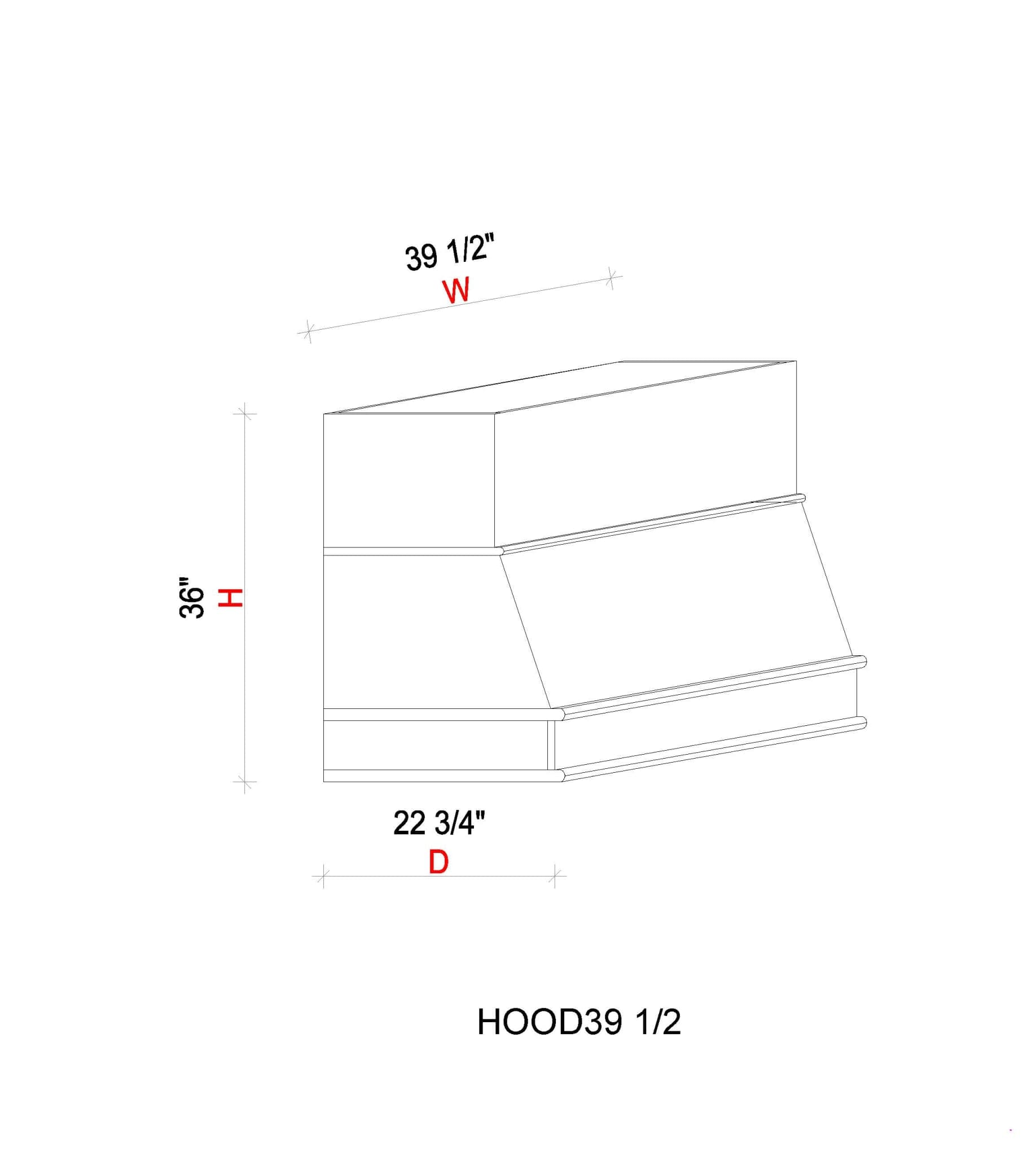 Hood - 39 1/2"W x 36"H x 22 5/8"D