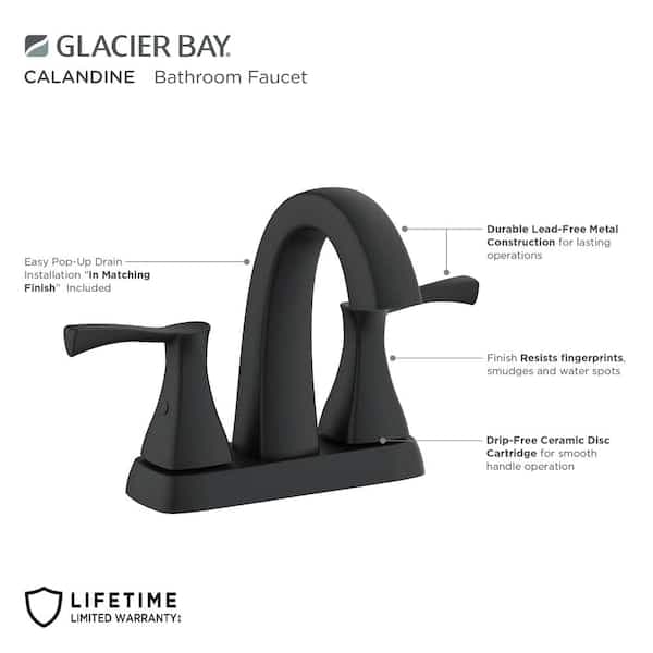 Glacier Bay Calandine 4 in. Centerset 2-Handle Bathroom Faucet with Drain Kit Included in Matte Black HDQF51A1153BL - poedlpypdez17cqfw9eo@2x.jpg