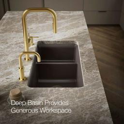 Cairn Slim Divide 33-1/2" Undermount Double Bowl Neoroc Granite Composite Kitchen Sink with Large Bowl Sink Rack - psviisvyz8eebklont9m@2x.jpg