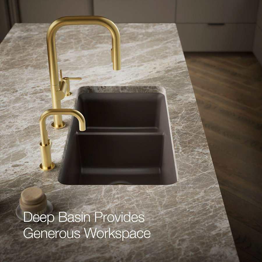 Cairn Slim Divide 33-1/2" Undermount Double Bowl Neoroc Granite Composite Kitchen Sink with Large Bowl Sink Rack - psviisvyz8eebklont9m@2x.jpg